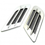 Automobilio &scaron;oninės oro angos dangčio srauto ventiliacijos įsiurbimo sparno grotelių ortakio dekoravimo lipdukas sidabras