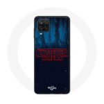 Coque pour Samsung Galaxy A42 5G Stranger Things logo Fond Bleu de la saison 2