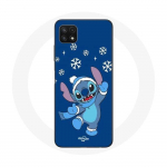 Coque pour Samsung Galaxy A22 5G Stitch neige No&euml;l bleu