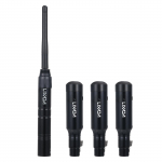 Lixada DMX512 2.4G belaidžio siųstuvo imtuvo rinkinys 126 kanalų vakarėliui DJ Show Club Disco KTV 1 Transmitter 3 Receivers juoda