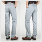 Laisvalaikio kostiumo kelnės Vyri&scaron;kos mados verslo klasikinės vienspalvės auk&scaron;to juosmens tiesaus kostiumo kelnės 30 chaki
