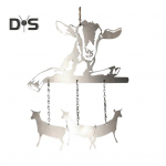 Ožkos taksas, metalinis vėjo varpelis, atsparus oro sąlygoms vidaus lauko sodo terasa gyvūnas langas kabantis vėjo varpelio dekoravimas ornamentas pakabukas kalėdinės dovanos Dog