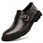 Rudens vyri&scaron;ki oficialūs batai Auk&scaron;tos kokybės vyri&scaron;ki batai Laisvalaikio odiniai vienuolio dirželio batai Verslo loaferiai Retro įsispiriami Oxfords vyrams 41 ruda