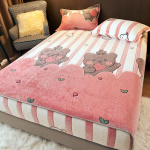 Sutir&scaron;tinto pieno vilnos čiužinio užvalkalas žieminis plius vilnonis lovos užvalkalas koralų vilnos čiužinys pilnas paketas neslystantis apsauginis užvalkalas trijų dalių komplektas 120x200