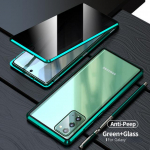 Dvipusis metalinis dėklas, skirtas &bdquo;Samsung Galaxy S23 S22 Ultra S21 Plus S20 FE Note 20&ldquo; su apsauga nuo žvilgsnio ir privatumo, magnetiniu grūdinto stiklo dėklu. For S22 Ultra