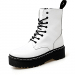 Madingi moteri&scaron;ki vyri&scaron;ki paauk&scaron;tinti batai 2024 m. Madingi tikros odos violetiniai ankle boots moteriai Laisvalaikio motociklo prabangūs batai &Scaron;ilti žiemos 38 white