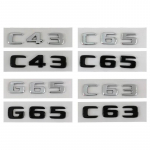 3D ABS Chromuotas Automobilio Galinio Bagažininko Raidžių Ženkliuko Lipdukas C63 C43 G65 Emblemos Logotipo Aksesuarai C43 juoda