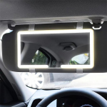 HD veidrodinis automobilio LED makiažo veidrodis, trijų pavarų reguliavimas, skydelio plok&scaron;tės vidus Galinis veidrodėlis, pritemdomas jutiklinis ekranas, automatinis kosmetinis veidrodis balta
