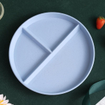 Padalintos lėk&scaron;tės Patiekalas 3 Dietiniai Daugkartinio naudojimo apvalios vakarienės Vaisių pusryčių lėk&scaron;tės Virtuvės indų porcijos lėk&scaron;tės suaugusiems pilka