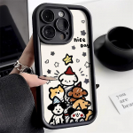 Kalėdinis telefono dėklas iPhone 11 13 12 14 15 16 Pro Max XR XS Samsung A15 A55 A05 Redmi 12 13C OPPO A16 A18 A60 Reno 11 Vivo Y17S Y12 infinix note iPhone 7&8 rožinė