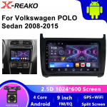 2 Din Android 12 automobilio radijas, skirtas Volkswagen VW polo 5 sedanui 2008&ndash;2020 m. Multimedijos grotuvas Carplay stereo GPS DVD galvos blokas Wifi 4 core 1GB+32GB carplay