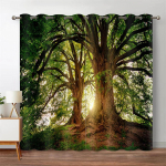 Mi&scaron;ko Džiunglių Medis Natūralus Kra&scaron;tovaizdis Plonos Žaliuzės Užuolaidos Svetainei Virtuvei Miegamajam Krioklys 2Vnt Dekoras W55 X H120cm X 2&HOOK beige