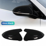 2 vnt. VW Golf GTI 7 Mk7 veidrodėlių gaubtai dangteliai galinio vaizdo veidrodėlio korpuso dangtelis anglies imitacijos blizgios juodos spalvos dangtelis