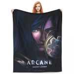 Arcane Caitlyn Žaidimo Flanelinis Antklodis &Scaron;iltas Mink&scaron;tas Mėtomasis Antklodis Lauko Piknikui Spausdintas Lovatiesė Sofa Lova Uždangalas 30x40in