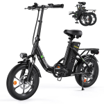 &bdquo;isinwheel U4&ldquo; elektrinis dviratis suaugusiems, 250 W 36 V 10,4 Ah su 16 colių &bdquo;Step-Thru Commuter E&ldquo; dviračiais suaugusiems ir paaugliams juoda