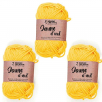 3 fils de coton pour crochet 55 m - jaune