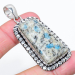 K2 Blue Azurite Handmade 925 Sterling Silver Jewelry Pendant 2.36 y1d88
