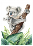 Plakat miś koala zielone liście 21x29,7 cm A4