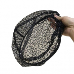 Moteri&scaron;kos nėriniuotos skrybėlės blizgučiais dekoruoti tu&scaron;čiaviduriai vientisos spalvos beretės kepurė Reguliuojama galvos apimtis plona i&scaron;leistuvių vakarėlio Cosplay galvos apdangalai juoda