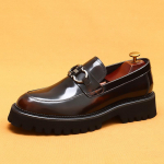[I&scaron;pardavimas] Vyri&scaron;ki verslo atsitiktinio stiliaus odiniai mokasinai - Storu padu briti&scaron;ki slip-on batai 41