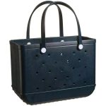 Paplūdimio krep&scaron;ys Lengvas guminis pirkinių krep&scaron;ys Didelis vandeniui atsparus plaunamas lauko pirkinių krep&scaron;ys Patvari atvira rankinė kelionėms, kempingui, paplūdimiui, sportui, valčiai, baseinui, sporto salei XL juoda