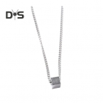 Geometrinis pakabukas vėrinys vyrams sidabrinis kubo pakabukas grandinėlė hipoalerginiai papuo&scaron;alai kasdieniam ne&scaron;iojimui sidabras