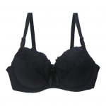 Moterų didelio dydžio liemenėlė Push Up Sexy Gėlėti nėriniai pilnai dengianti apatinė liemenėlė pamink&scaron;tinta kasdieninė liemenėlė sunkioms krūtims 95D