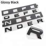 1 vnt. 3D ABS juodos raidės DEFENDER ženklelis Automobilio priekinis gaubtas Lipdukai Decals Defender emblemos priedams Glossy Black