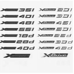 Naujas XDrive 20i 25i 28i 30i 35i 40i 50i 20d 30d 35d 40d 50d sparno emblemos ženklelis, skirtas X1 X3 X4 X5 X6 X7 automobilio bagažinės logotipo lipdukas Xdrive 20i