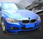 Naujas 2X Universalus Priekinio Buferio Skirstytuvas Lūpa Kėbulo Apsauga Difuzoriaus Komplektas Automobiliui Juodas