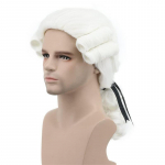 Sintetinių plaukų kolonijinio stiliaus cosplay perukas teisininkui, &scaron;viesūs perukai, ilgi garbanoti banguoti perukai unisex suaugusiems, Va&scaron;ingtono kostiumas