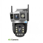 4G IP kamera su 4G SIM kortele 12MP 6K trigubas ekranas optinis priartinimas PTZ judesio aptikimas spalvotas naktinis matymas apsaugos monitorius ES ki&scaron;tukas 4G Camera No Card