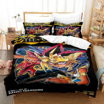 &bdquo;Yu Gi Oh&ldquo; patalynės komplektas viengulei lovai su dvigule lova, karalienės dydžio lova, &bdquo;Aldult&ldquo; berniukų miegamojo antklodžių užvalkalų komplektai, 3D spausdinimo anime kawaii EU single(135x200cm)