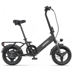 HillMiles Mile 1 Lengvas Sulankstomas Elektrinis Dviratis 250W, 36V 10.4Ah, 25km/h, 14 &times;2.125 Padangos, Priekinės &Scaron;akės Amortizacija, IPX4 Elektrinis Dviratis su Galiniu Bagažininku 36V 250W 10.4Ah juoda