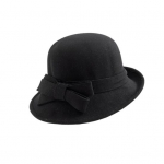Moteri&scaron;kas vilnonis veltinis kibirėlis vintažinis klo&scaron;as fedora moteri&scaron;ka katiliuko skrybėlė su kaspinu žieminė vestuvinė bažnytinė džiazo kepurė