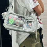 Y2k Harajuku Pečių krep&scaron;ys Moterims Korėjieti&scaron;kas Skaidrus Ita Krep&scaron;ys Mokyklinis Crossbody Krep&scaron;ys Moteri&scaron;kas Japoni&scaron;ko Dizaino Preppy Rankinė Piniginė balta