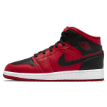 Air Jordan 1 Mid GS Reverse Bred Vaikams Sportbačiai Gym-Red Black White 554725-660 37.5