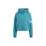 Adidas Originals Adicolor Neuclassics apkarpytas gobtuvas su logotipo juostelėmis Moteri&scaron;ki vir&scaron;utiniai arktinės mėlynos spalvos IL6664 S