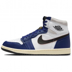 Air Jordan 1 Retro High OG Rare Air - Tamsiai Karali&scaron;kos Mėlynos Vyri&scaron;ki Sportbačiai Balti Juodi Neutraliai Pilki DZ5485-100 43