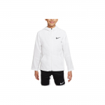 Nike Dri-FIT Vienspalvis logotipas Austas sportinis striukė su gobtuvu Vaikams striukės Baltas DO7095-100 S