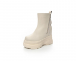 Madingi 11CM mikropluo&scaron;to odos moteri&scaron;ki vulkanizuoti padidinti kasdieniai ankle boots platformos plei&scaron;tu auk&scaron;takulniai balti batai užtrauktuku batai 34 smėlis