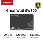 Įmontuotas kietasis diskas Great Wall GW500 2,5 colio SATA sąsaja TLC granulės 240GB/480GB SSD 240GB juoda