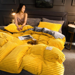 2025 Storas Magi&scaron;kas Vilnos Pieno Velveto Žiemos Patalių Komplektas - 4 dalių Antklodė ir Antklodės Užvalkalas 150*200cm Duvet + Pillowcases 1.75kg