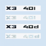 Chromuotas juodas 3D 2,6 cm M X3M40i X3M40d numerių ABS emblema, skirta BMW X3 serijos F25 G08 G45 automobilio bagažinės ženklelio logotipui X3 matinė juoda spalva