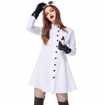Suaugusių moterų retro dramos scenos bepročio mokslininko suknelė balta suknelė Helovino Cosplay kostiumai vaidmenų žaidimo apranga S balta