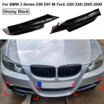 BMW 3 serijos E90 E91 M-Tech 320i 330i 2005-2008 m. Automobilio Priekinio Buferio Lūpa &Scaron;oninis Skilėtuvas Spoilerio Rinkinys Rūko Žibinto Dangtelis Glossy Black