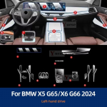 Automobilio interjero centrinės konsolės permatoma TPU apsauginė plėvelė Anti-scratch lipdukas BMW X5 X6 G65 G66 2024 Left Hand Drive