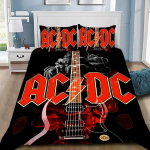 Madinga AC/DC Roko Grupės Antklodės Užvalkalas Pagalvės Užvalkalas Patalynės Komplektas Suaugusiems Berniukui Mergaitei Miegamojo Dekoras Viengulis Dvigulis Didelis Dydis AU Single(140*210cm)3pcs
