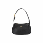 Gucci Aphrodite paauksuotas dvigubo G logotipo užtrauktukas Odinė rankinė po pažastimi Mahjong krep&scaron;ys Rankinė Pečių krep&scaron;ys Moteri&scaron;kos rankinės Juoda 739076-AAA9F-1000 Basic Set (Bag+Dust Bag)