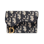 Dior Klasikinis Oblique Siuvinėtas Atvartas Plonas Odinis Kortelių Laikiklis Moteri&scaron;ki Aksesuarai Džinsinis Mėlynas S5610CTZQ_M928 Box(Basic Set+Box)